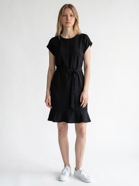 Banana Republic Flounce-Hem Fit-and-Flare Black Dress - Size M (NWOT)